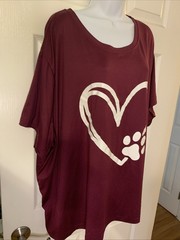 Unbranded Maroon Graphic T Shirt, See Pics For Measurements