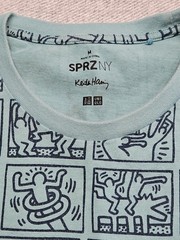 Keith Haring SPRZNY MOMA Graphic T-Shirt Medium Grn / Blu Short Sleeve Pop Art