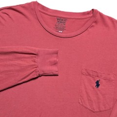 Polo Ralph Lauren Pocket Long Sleeve T-Shirt Nantucket Red Mens M Blue Pony