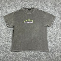 New Look T-Shirt Mens Size M Gray Omnipotent Graphic Eye Globe Streetwear