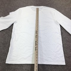 Nautica Shirt Mens Medium White Long Sleeve Logo Graphic Tee Tagless Nautical