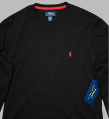 NWT -POLO RALPH LAUREN Mens Waffle Knit Thermal Long Sleeve Shirt – BLACK S-XXL