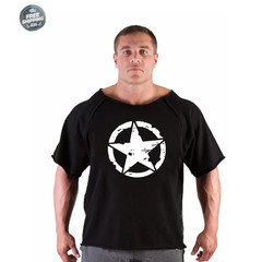 Men’s T Shirts Fitness Men Bodybuilding Shirt Batwing Sleeve Rag Shirt Gym