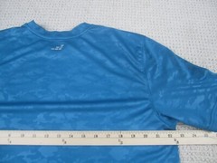 BCG Mens Shirt Large Blue Camo Camouflage Stretch Short Sleeve Crew Neck