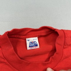 Vintage BVD Shirt Mens Medium Red Pocket Tee Made USA Crewneck selvedge pocket