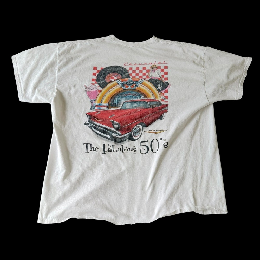 Chevrolet The Fabulous 50s T-Shirt XL White Bel Air Joe Blow Ts