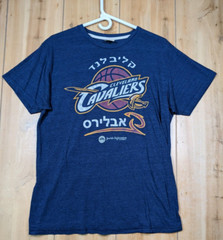 Homage Cleveland Cavaliers Hebrew Script T-Shirt Mens L Tri-Blend Cavs Tee Blue