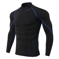 Men T-shirt Quick Dry Bodybuilding Running Shirt Long Sleeve Compression Top Gym