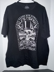 Alice Cooper Men’s Black Graphic Logo Crew Neck Short Sleeve Tee Trial XXL