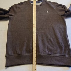 US Polo Assn Luxury Feel Sweatshirt Men M Brown Crew Neck Fleece Pullover Cotton