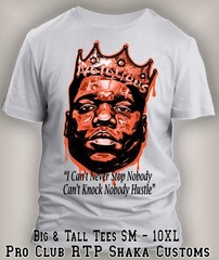 Biggie Dont Knock The Hustle Hip Hop Sneaker Tee Shirt Big 8X Greystone Tshirt