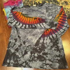 Mixed Tie-Dye Shirt Lot Of 4 100% Cotton 3 Long Sleeve Spiral Jimi Hendrix