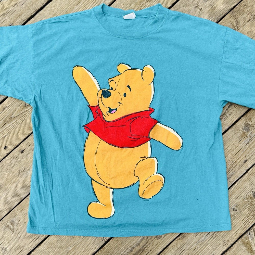 Vintage 90s Disney Winnie the Pooh Turquoise T Shirt Sun Sportswear USA XXL