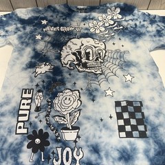 ALAB Never Grow Up Tie Dye Collage Men’s L Graphic T-Shirt NWOT
