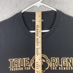 True Religion Jeans Shirt Adult Large Black Puff Metallic Graphic Tee Fashion
