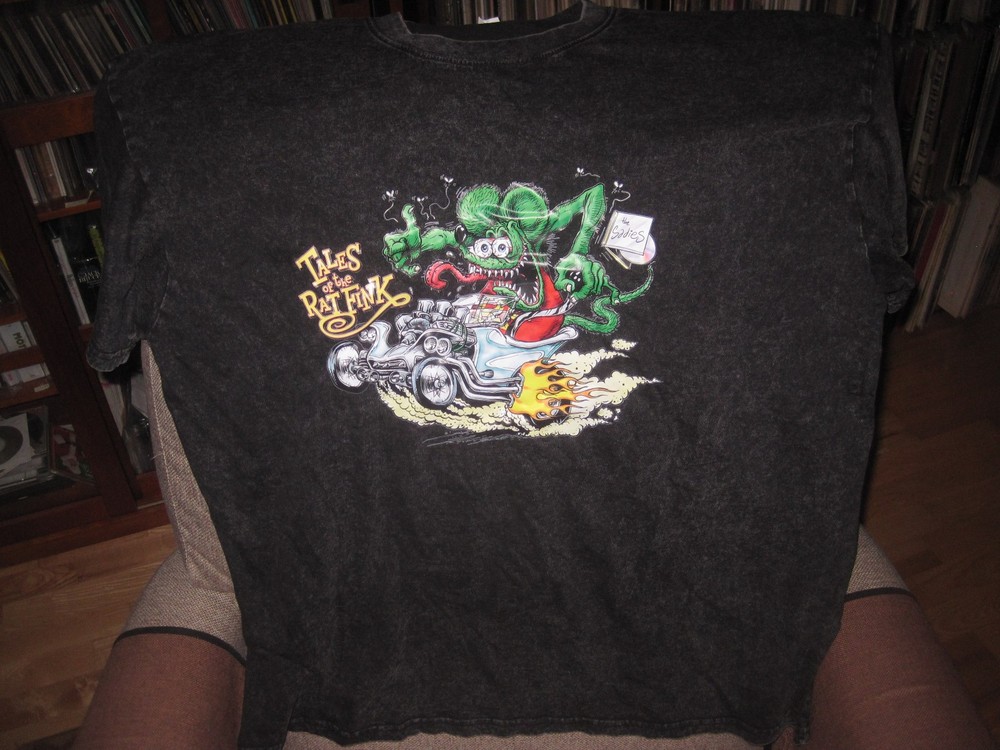 *NEW* SADIES ~ TALES OF RAT FINK T SHIRT XL DISTRESSED BLACK W/TAG Free Ship