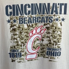 Gildan T-Shirt Mens XL Beige Cincinnati Bearcats Cotton Digital Camo Print