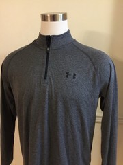 Under Armour Men Long Sleeve L/S 1242220 Gray L Shirt Pullover 1/4 Zip UA Tech 2