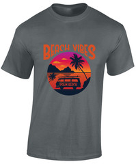 BEACH VIBES MENS T SHIRT SUMMER HOLIDAY CASUAL CLOTHING FASHION GIFT TOP