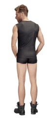 Men’s Black Mesh Wetlook Sleeveless Shirt Clubwear Tank Top