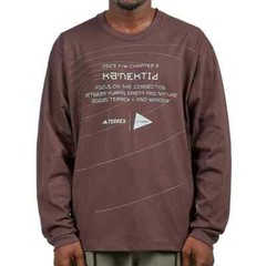 Adidas Long Sleeve Shirt Mens Medium Terrex x And Wander Brown HZ0672 XPL AW