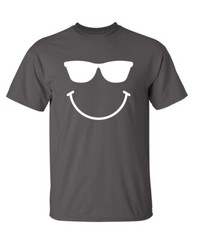 Goggles Smiling Face Sarcastic Humor Graphic Super Soft Ring Spun Funny T Shirt