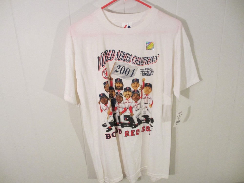 2004 Boston Red Sox Caricature T Shirt XL Majestic (May fit smaller/tighter)