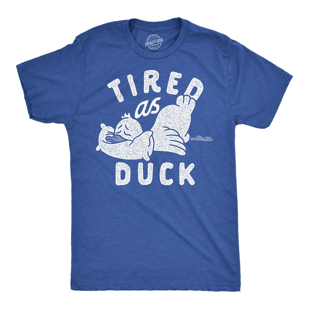 Mens Tired As Duck Funny T Shirts Sarcastic Animal Graphic Tee for Men