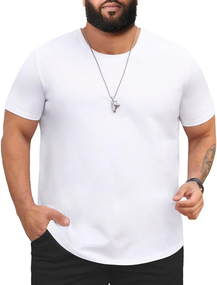 Camisetas para Hombres Grandes y Altos Camisas Casuales Elasticas Manga Corta