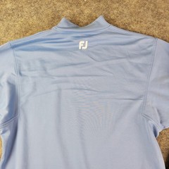 Foot Joy Shirt Mens Medium Blue High Neck Long Sleeve Logo Stretch Pullover