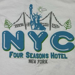 Adult Small New York City The Four Seasons Hotel T-Shirt NYC White Shirt