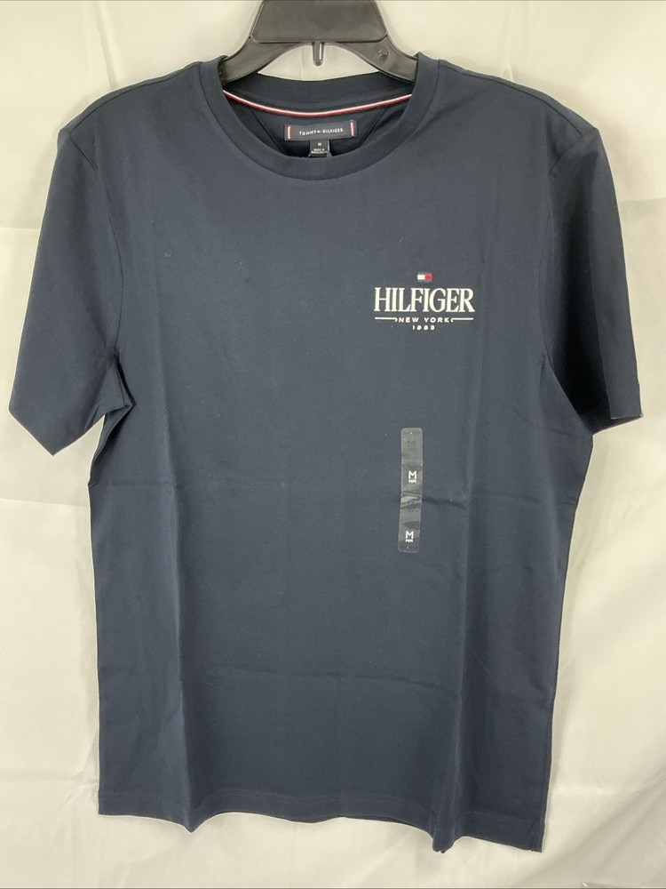 NWT Tommy Hilfiger Shirt Men’s Navy M Logo Crewneck Graphic T-Shirt