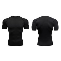 New Men Summer Short Sleeve Fitness T Shirt Running Sport Gym Compression T Shir