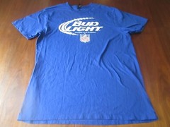 BUD LIGHT Official Sponsor of NFL PROMO T-Shirt Blue Size XL