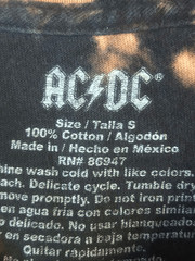 AC/DC Highway To Hell Heavy Metal Rock T Shirt Black Bleach Wash Size Small (591