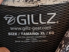 Gillz Men’s LS UV Tournament Series V2 Gray Grunge Print L/S Fishing Shirt Sz XL