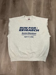 Fruit Of The Loom 1995 Boston Marathon Run for Research T-Shirt Gray X-Large