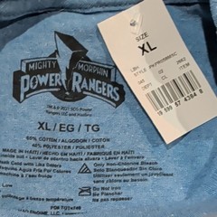Power Rangers Adult Blue Graphic Crew Neck Tee Short Sleeve XL NWT
