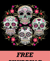 T-SHIRT–SUGAR SKULLS COLLAGE