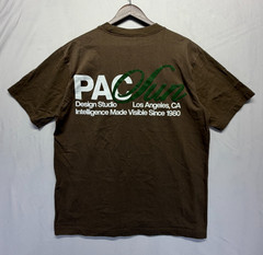PacSun Design Studio T-Shirt Mens Medium Brown Text Graphic Back Everyday Wear