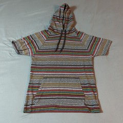 Beautiful Giant Hoodie Medium Multi Color Pullover Aztec Print Short Sleeve