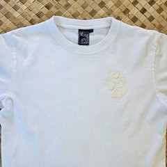Namitatsu Japan Shirt Mens Large White on White Puff Print Graphic Tee Fuji Rare