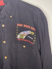 Bike Week Button Down Shirt LARGE Black Big Print Front And Back Rare