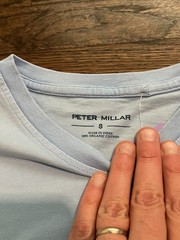 NWT Peter Millar Crown Lava Wash Pocket Tee Blue Mens Size Small $65