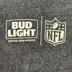 Bud Light NFL Official Beer Sponsor T-Shirt Mens XL Gray Heather Delta Ringspun