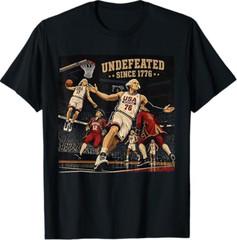 4th of July Basketball Undefeated Since 1776 250 Years T-Shirt