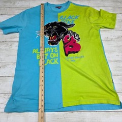 Black Pike T-Shirt Mens 2XL Blue Green Panther Always Bet On Black Dirty