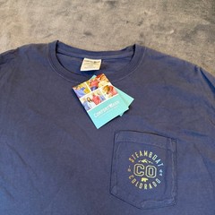 ComfortWash Steamboat Colorado Pocket T-Shirt Mens Large Navy Blue Cotton NWT