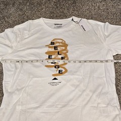 CAT Caterpillar Men’s Size L Large Workwear White Self Edge Logo New!