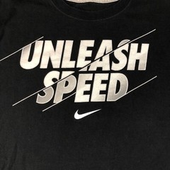 Nike Shirt Men Medium Black Solid Graphic Logo Tee Sportswear Unleash Speed
